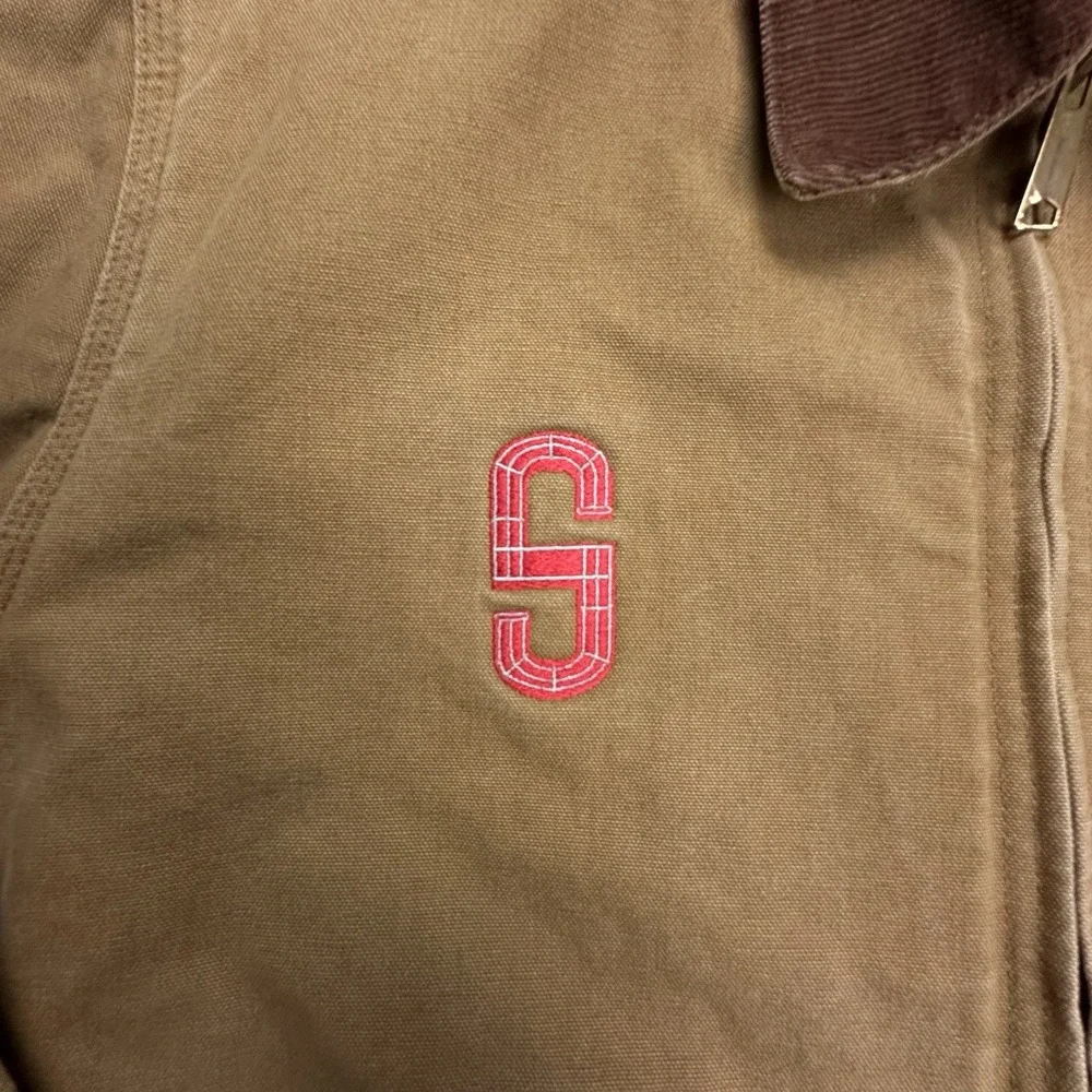 Vintage Carhartt Detroit Jacket J01 BRN Blanket Lined Tan Size 48 RARE *logo‎